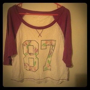 Aeropostale Quarter Inch Sleeve Crop Top